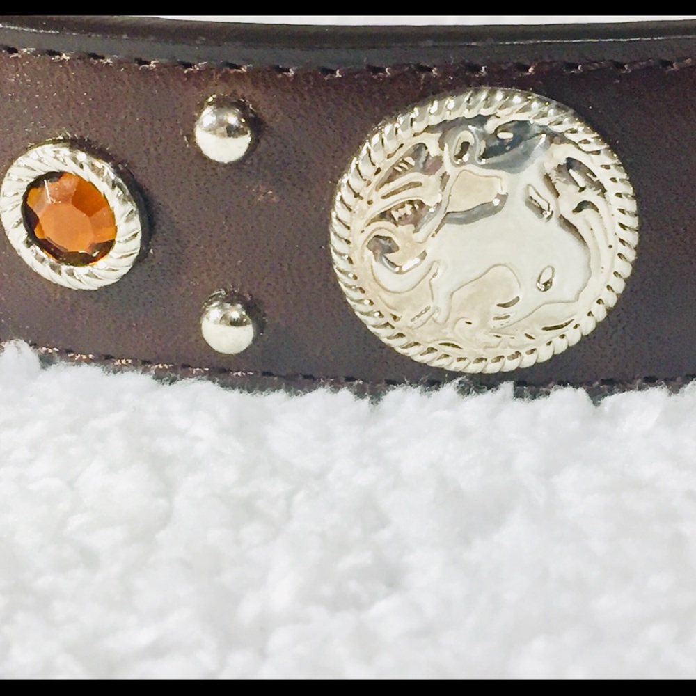 Gorgeous Leather Belt With Medallions Rhinestones